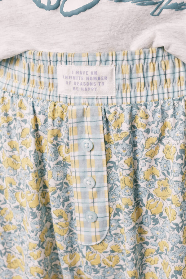 Women'secret Pijama largo algod&oacute;n Snoopy gris