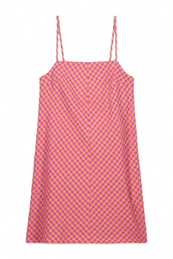 Women'secret Vestido curto rosa com al&ccedil;as xadrez rosa