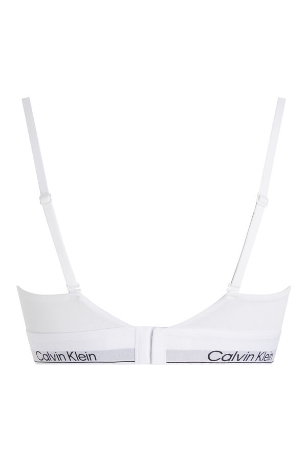 Calvin Klein Sutiã triangular com logo CK branco