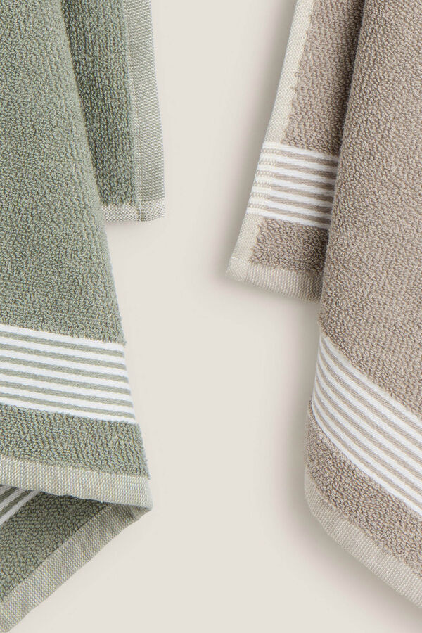 Textura Conjunto 2 panos friso algod&atilde;o estampado