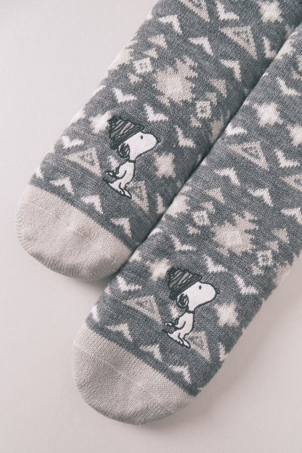 Women'secret Meias longas de pelo com estampa do Snoopy cinzento