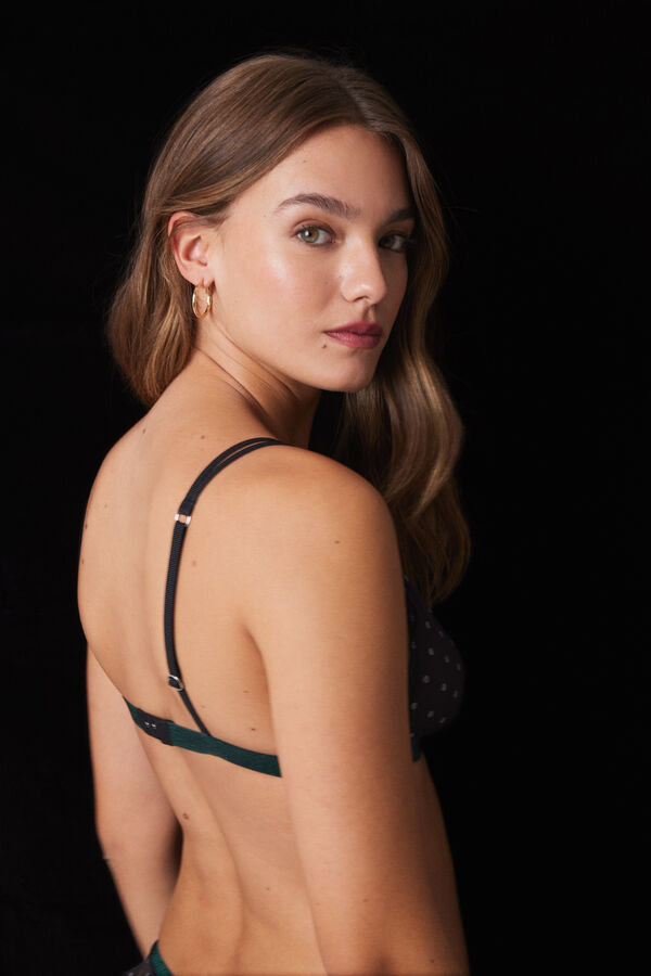 Women'secret Suti&atilde; triangular NATURAL com detalhes em glitter preto