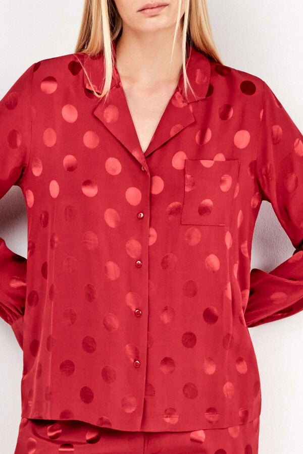 Gisela Pijama camisero topitos estampado