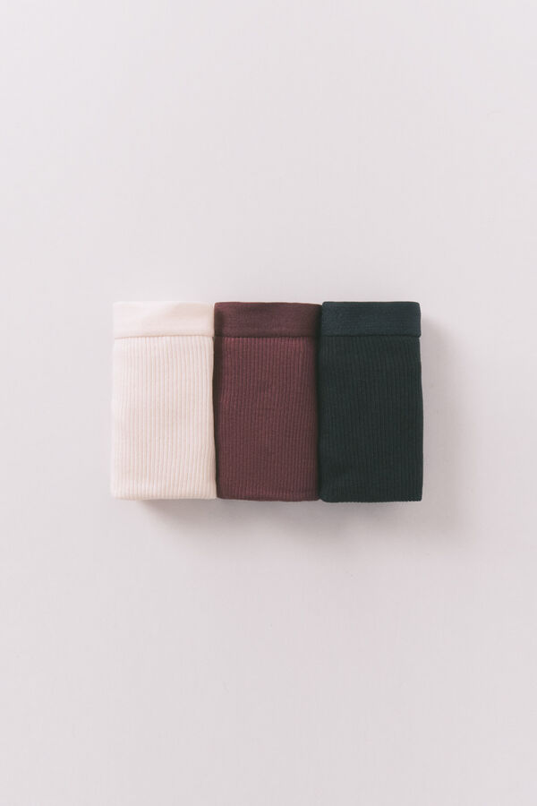 Women'secret Pacote com 3 tangas brancas caneladas branco