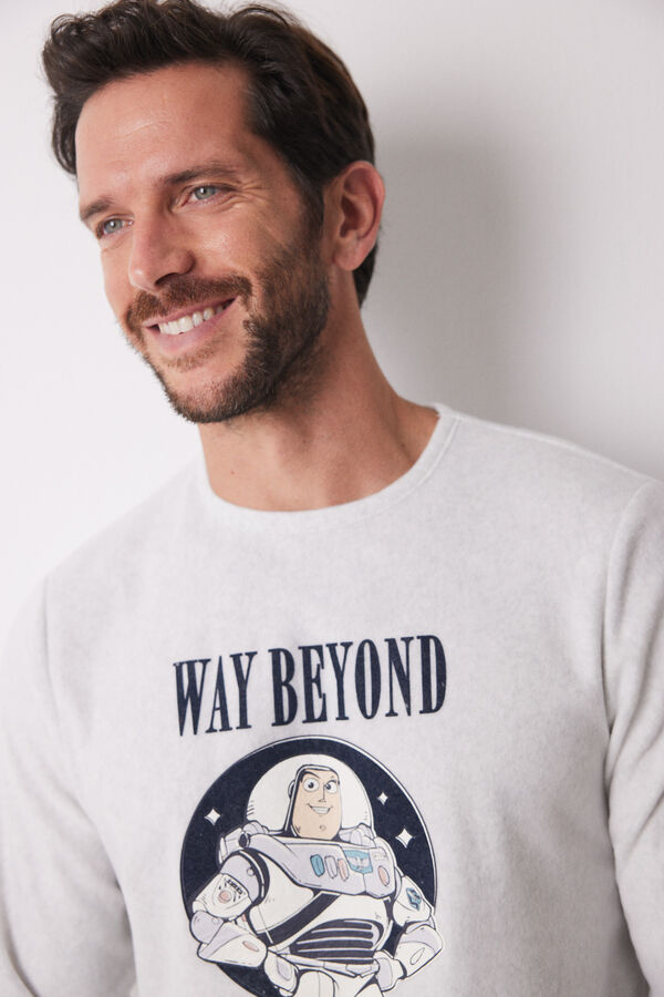 Women'secret Pijama largo hombre polar "Buzz Lightyear" gris