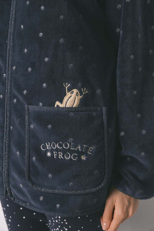 Women'secret Robe curto tecido polar azul lurex Harry Potter azul