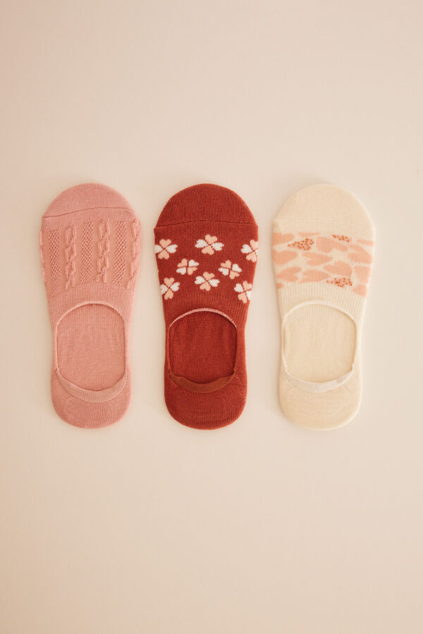 Women'secret Pack 3 calcetines invisibles algod&oacute;n estampados estampado
