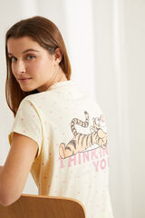 Womensecret Pijama camiseiro Capri Tigre de algodão em amarelo impressão