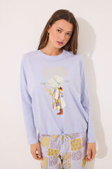 Women'secret Pijama largo 100% algod&oacute;n print "Holly Hobbie" morado/lila