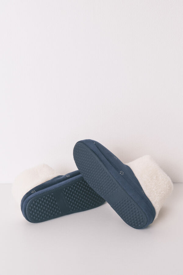 Women'secret Chinelos de quarto bota azul "Hogwarts" lurex azul