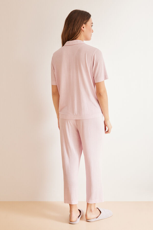 Women'secret Pijama camiseiro riscas rosa Ecovero&trade; rosa