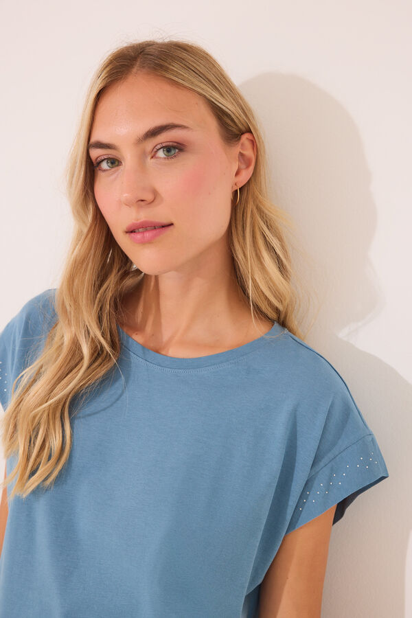 Women'secret Pijama curto floral 100% algodão  azul