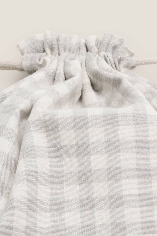 Textura Bolsa cuadros vichy gris