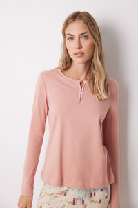 Women'secret Camiseta manga larga 100% algodón naranja