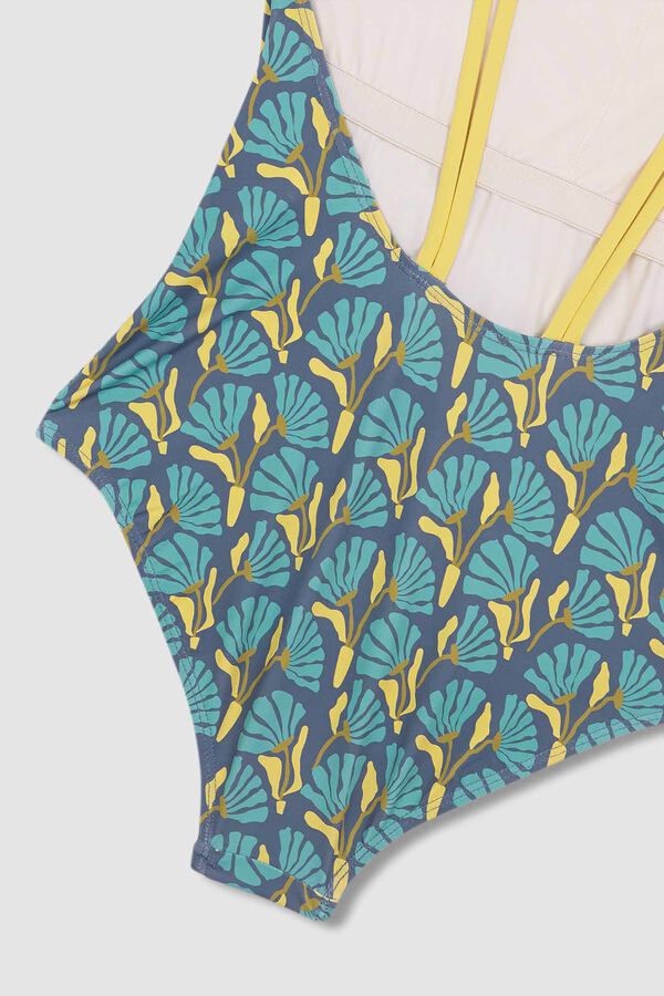 Gocco Ba&ntilde;ador madre de flores con contraste azul azul