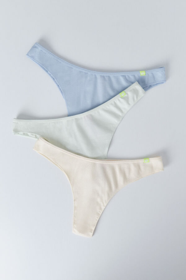 HI&BYE Pack 3 bragas brasile&ntilde;as azul, verde, amarillo blanco