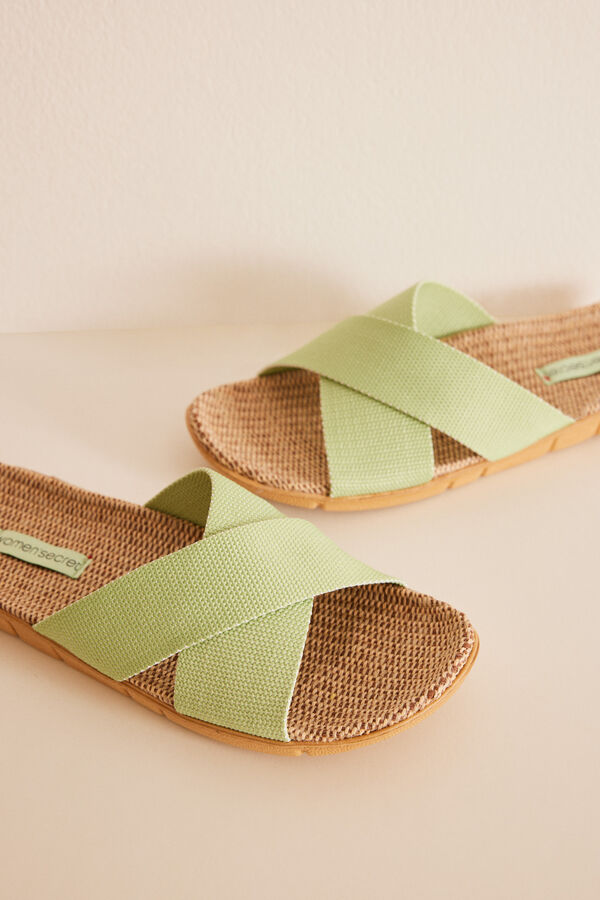 Women'secret Zapatillas tiras cruzadas verde verde