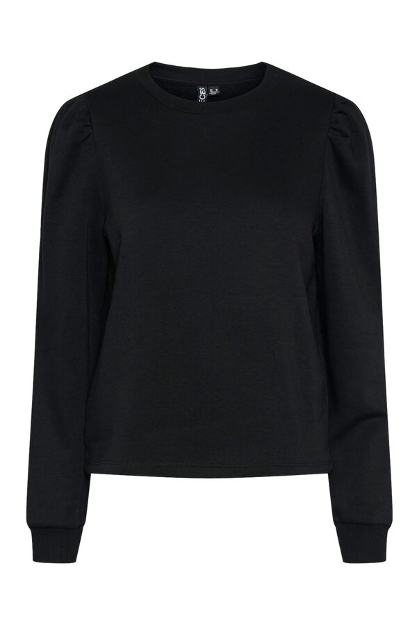 Pieces Schlichtes Sweatshirt mit Raffung preto