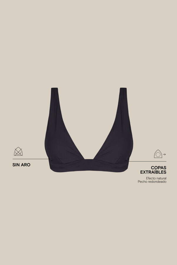 Women'secret Top bikini halter negro negro