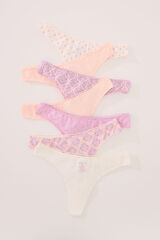 Women'secret Pack 7 tangas algod&oacute;n tonos rosas estampado