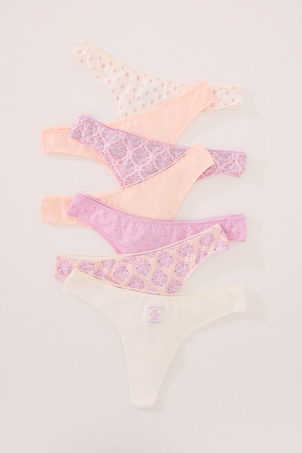 Women'secret Pack 7 tangas algod&oacute;n tonos rosas estampado