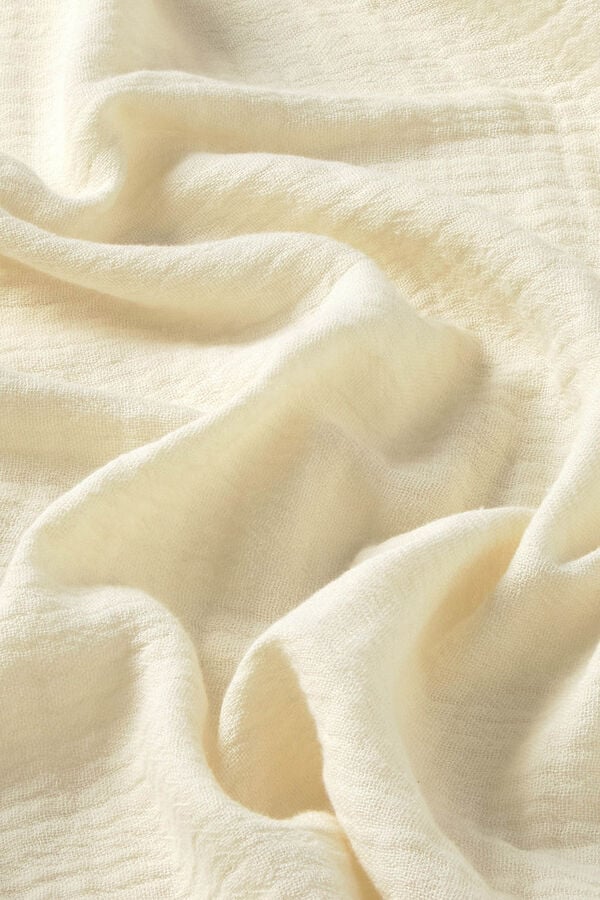 Calma House Colcha de algod&oacute;n de muselina cruda Layer amarillo