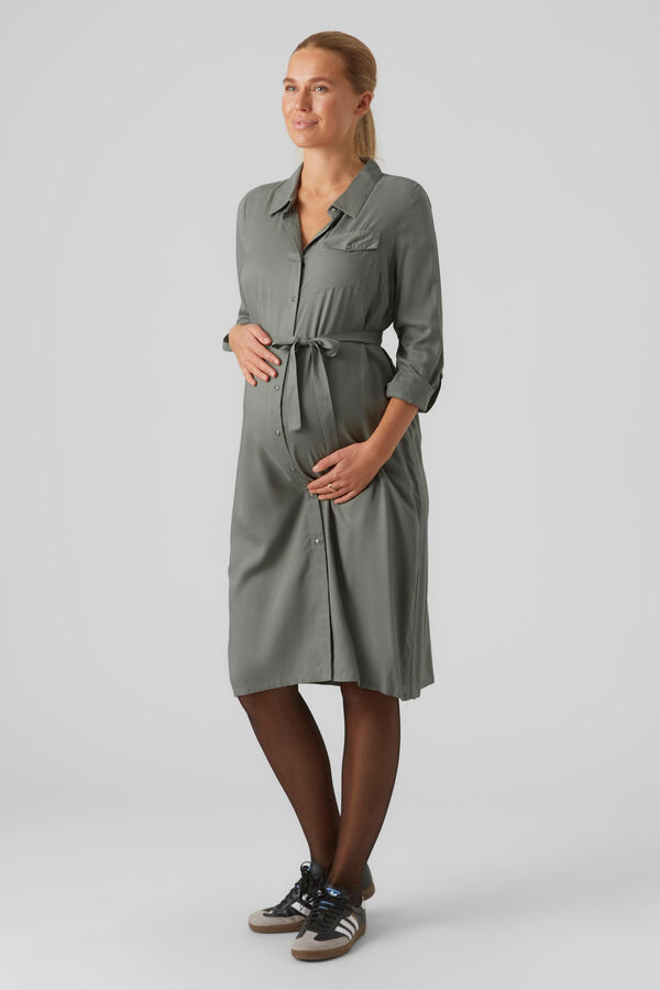 Mamalicious Vestido midi camiseiro  verde