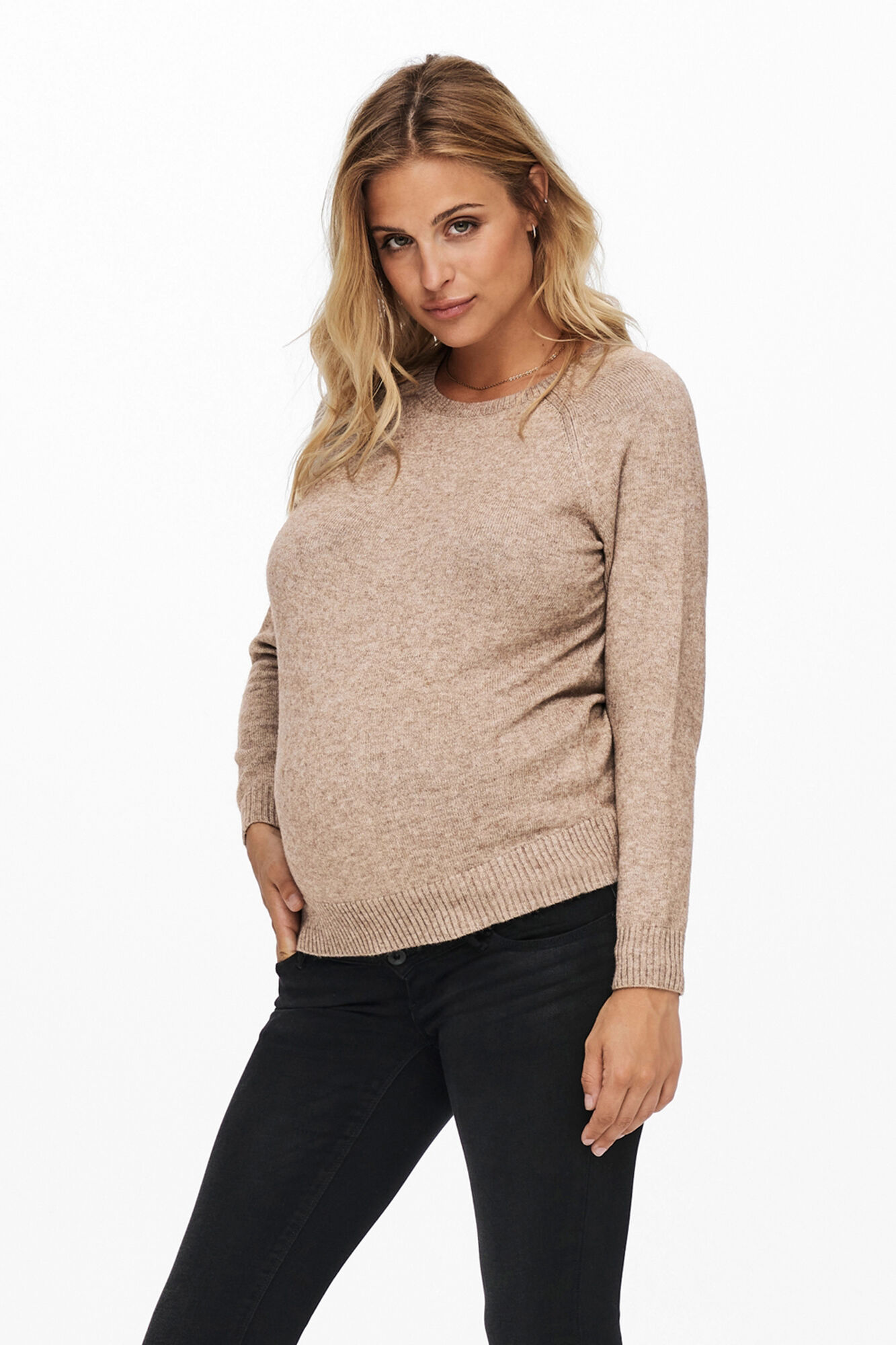 Only Maternity Jersey de punto premam&aacute; de cuello redondo