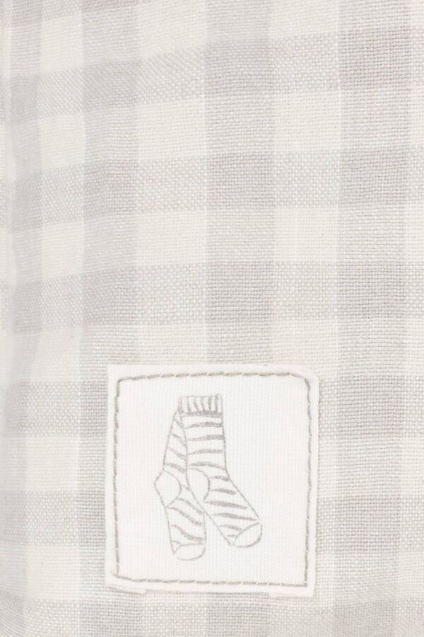 Textura Neceser cuadros vichy compartimentos gris