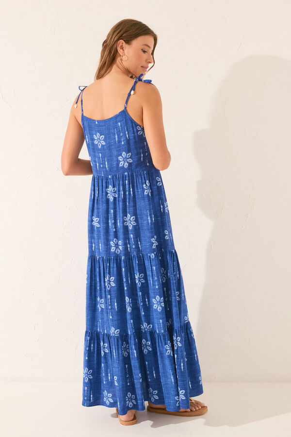 Women'secret Vestido longo floral azul azul