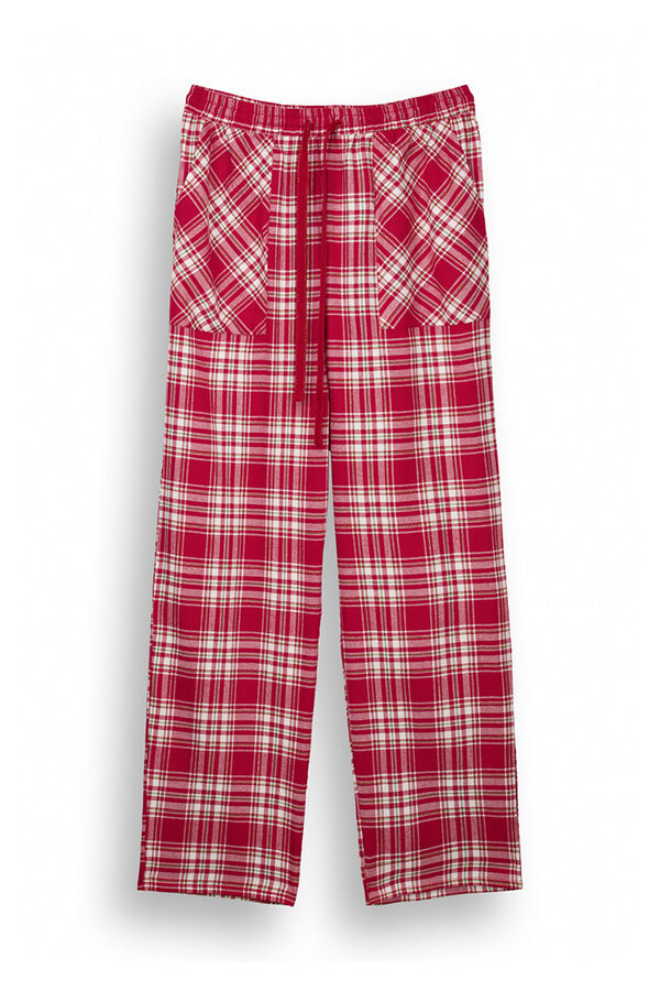 Women'secret Pantal&oacute;n pijama cuadros algod&oacute;n rojo estampado