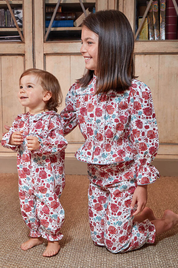 Gocco Pijama com impresso de flores rosa rosa