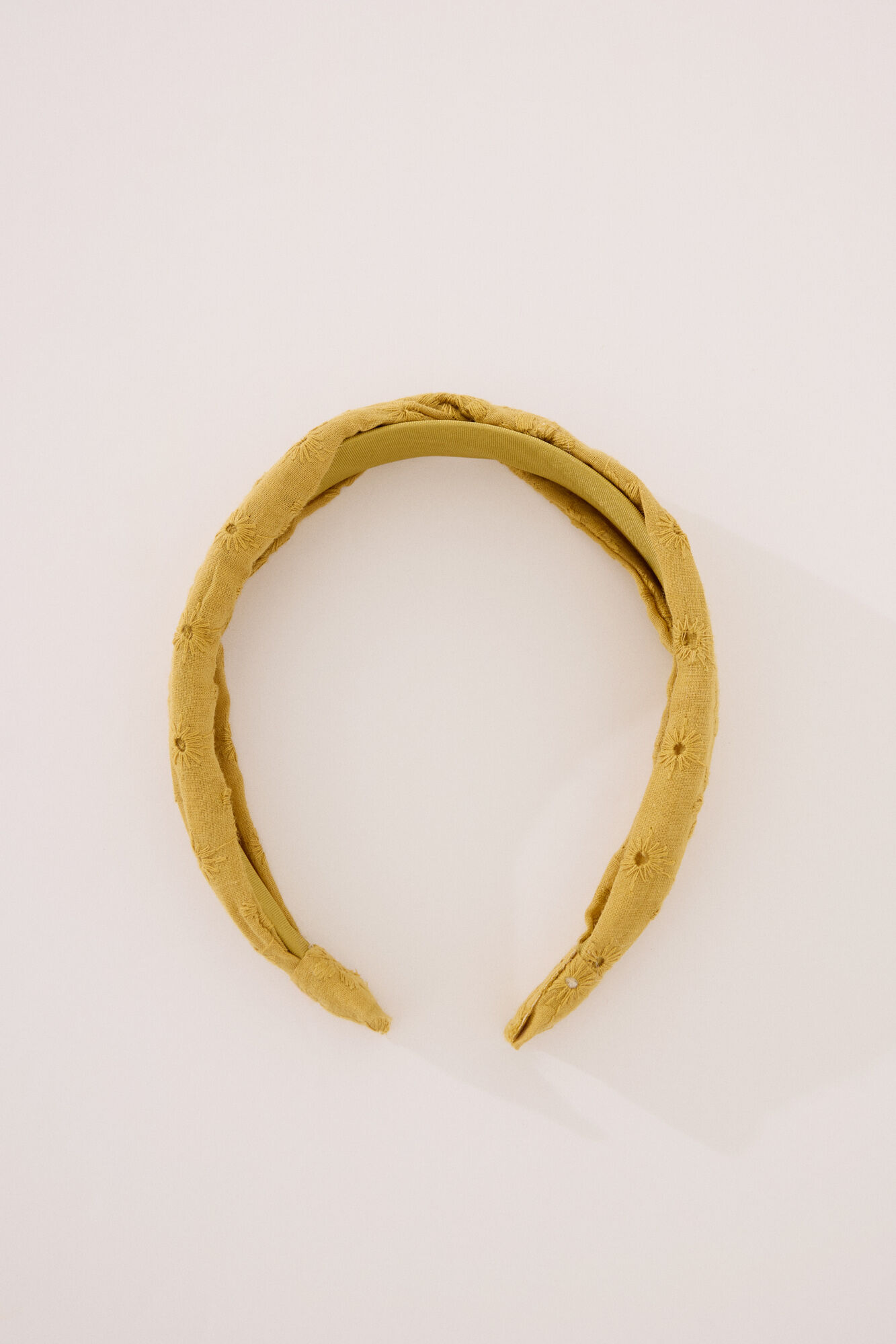 Women'secret Diadema pelo bordado suizo mostaza