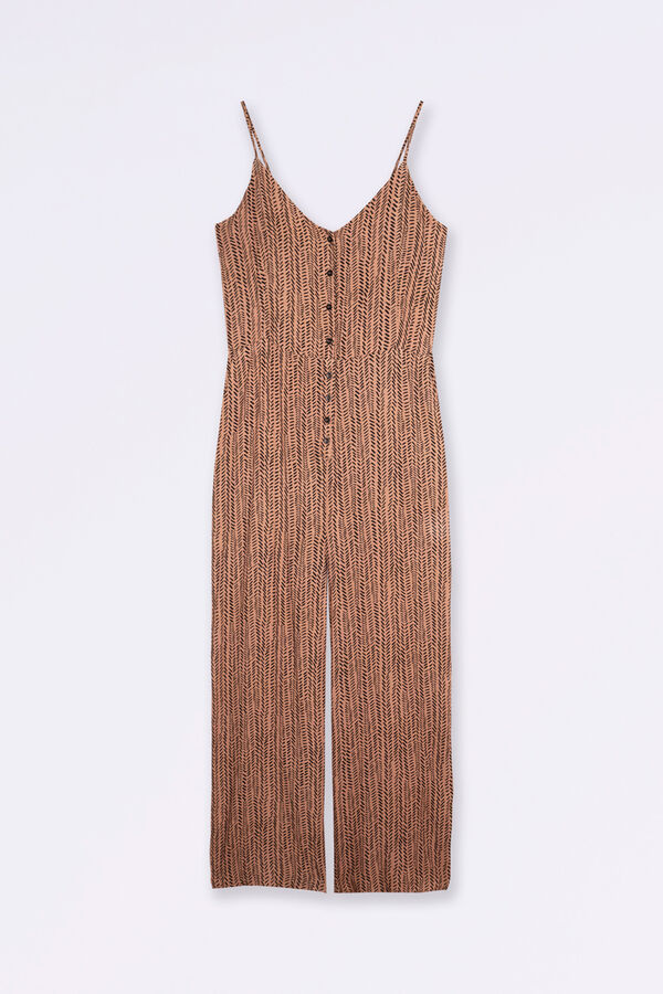 Ohma! Macac&atilde;o pr&eacute;-mam&atilde; estampado cru