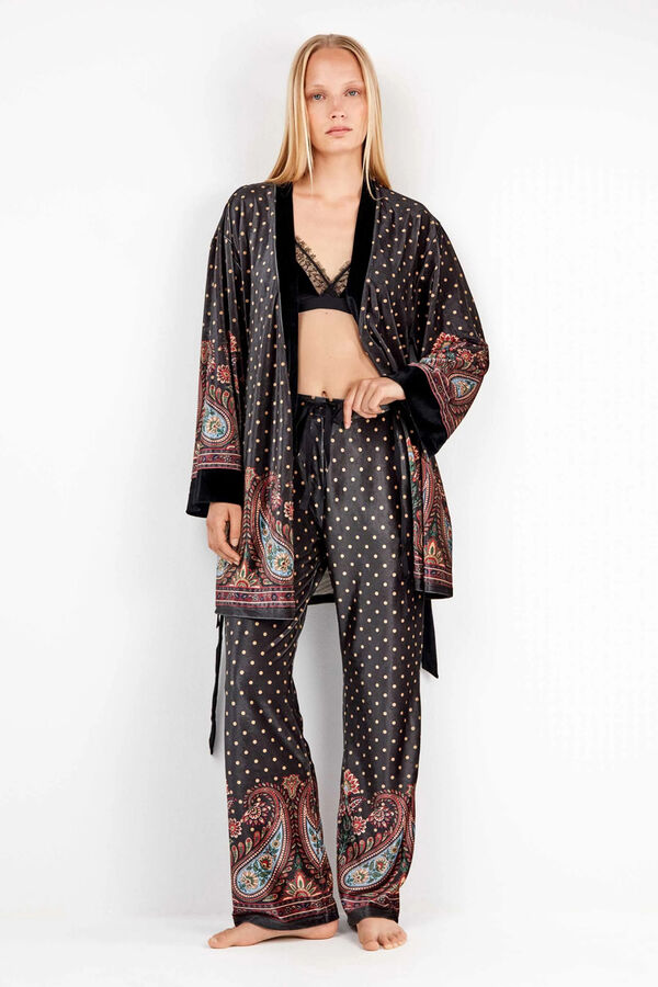 Gisela robe quimono de veludo branco