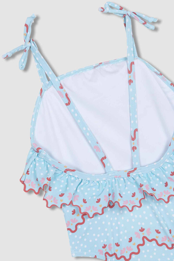 Gocco Fato de banho com estampado de ondas azul-claro azul