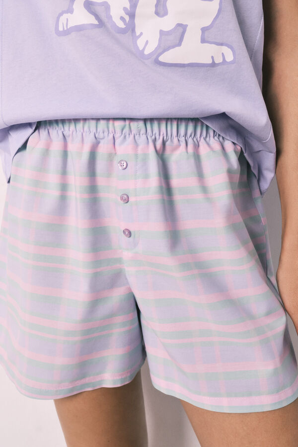 Women'secret Pijama curto em algod&atilde;o Snoopy rosa