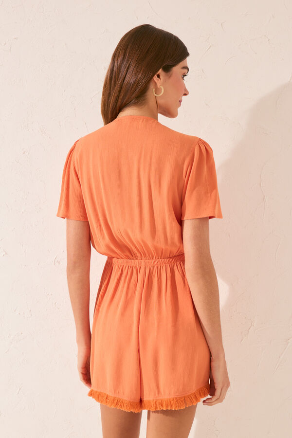 Women'secret Macac&atilde;o curto de viscose laranja  vermelho