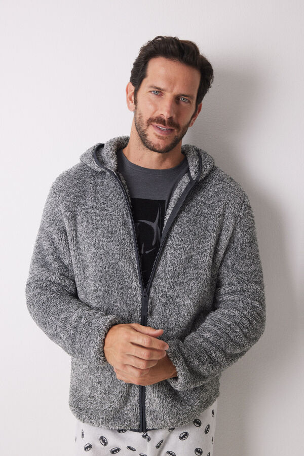 Women'secret Robe curto masculino do Batman cinzento