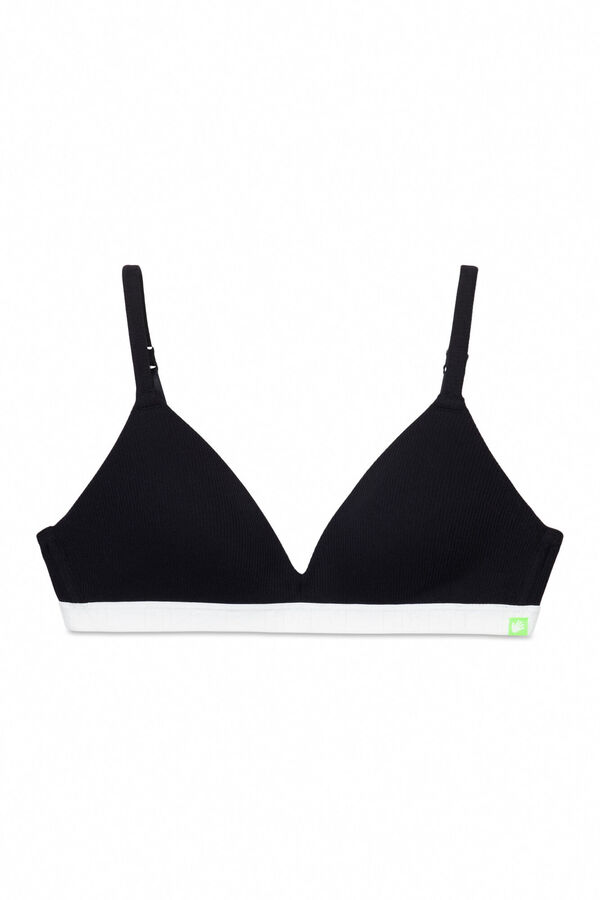 HI&BYE Suti&atilde; triangular enchimento fixo preto preto