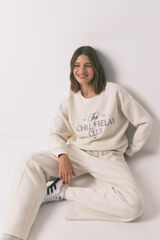 Women'secret Sudadera felpa algod&oacute;n blanco marfil