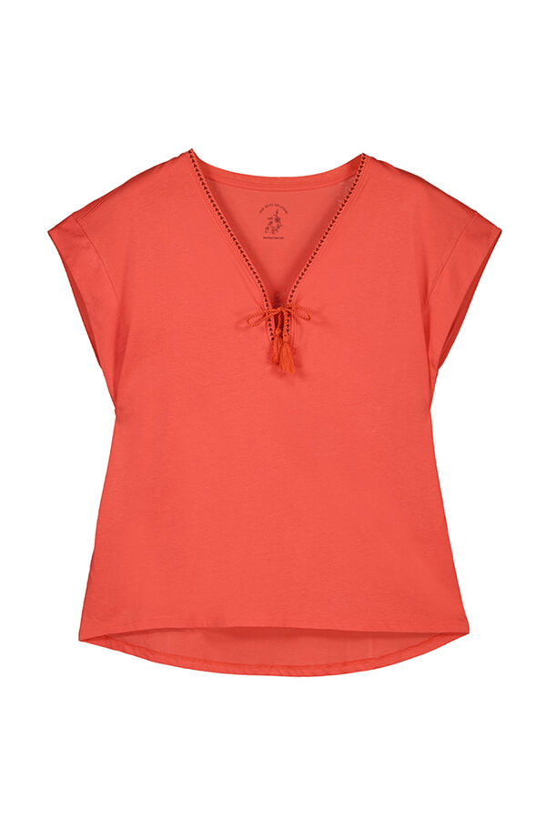 Womensecret T-shirt 100% algodão laranja vermelho