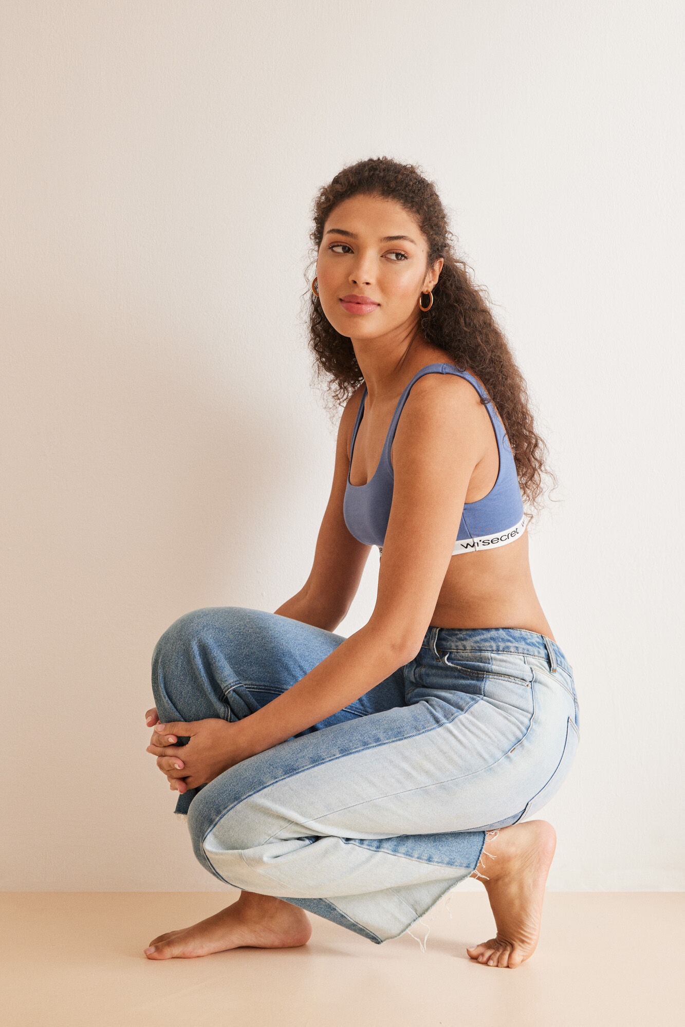 Women'secret Top algod&atilde;o logo azul