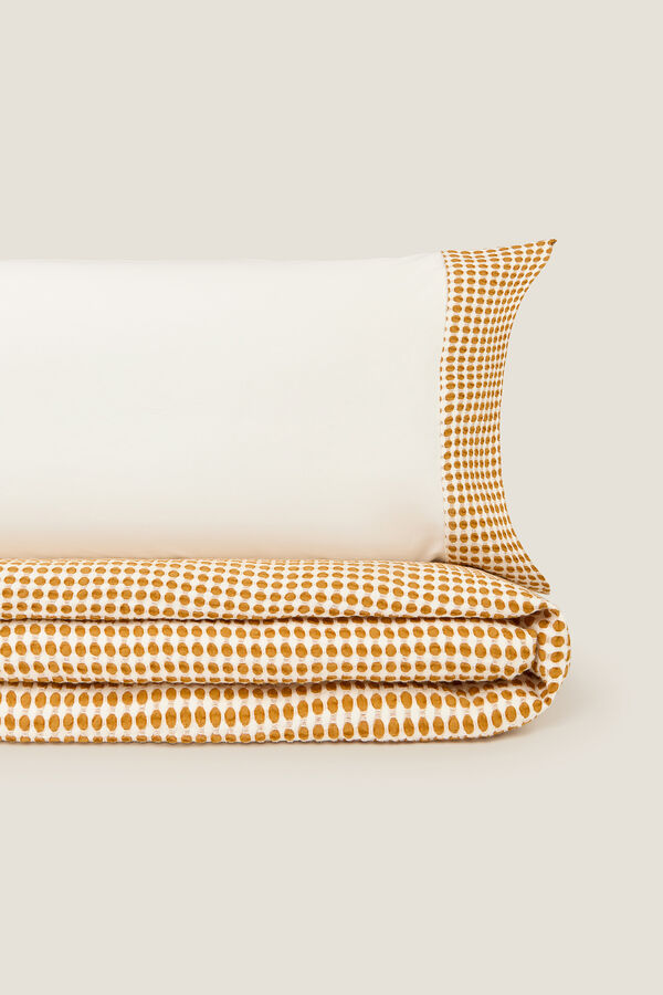 Textura Capa de edred&atilde;o em tecido estampado amarelo