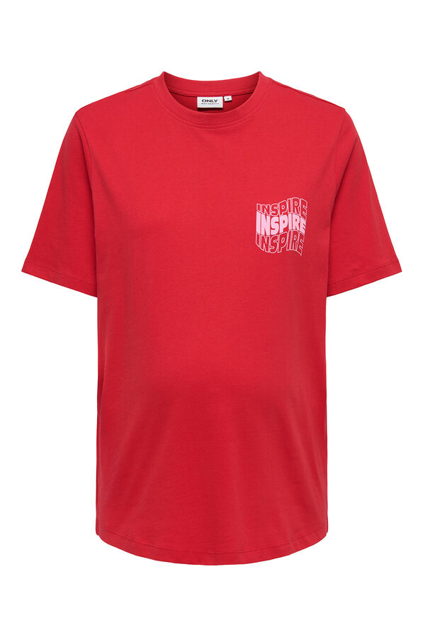 Only Maternity T-shirt de manga curta maternity manga curta vermelho