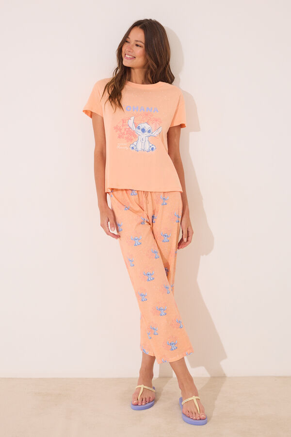 Women'secret Pijama Capri Lilo & Stitch algod&oacute;n naranja naranja