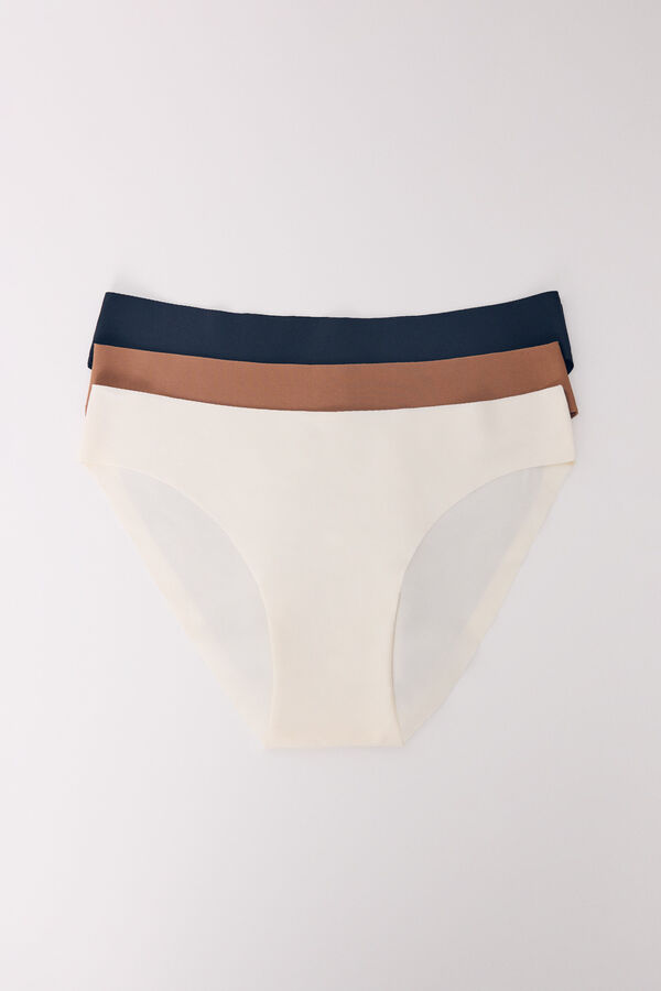 Women'secret Pack 3 bragas cl&aacute;sicas microfibra  kaki