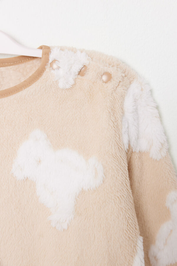 Women'secret Pijama polar longo infantil com ursos jacquard vermelho