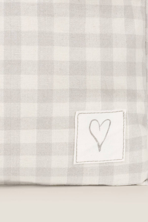 Textura Neceser cuadros vichy compartimentos gris