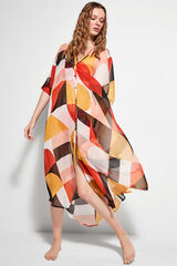 Gisela Caft&aacute;n largo estampado blanco